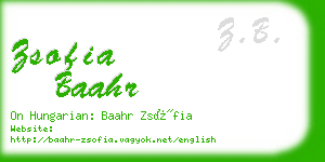 zsofia baahr business card